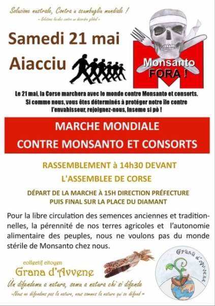 « Marche Mondiale contre Monsanto et consort » samedi 21 mai à Ajaccio