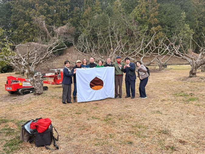 La délégation corse dans les châtaigneraies nippones.