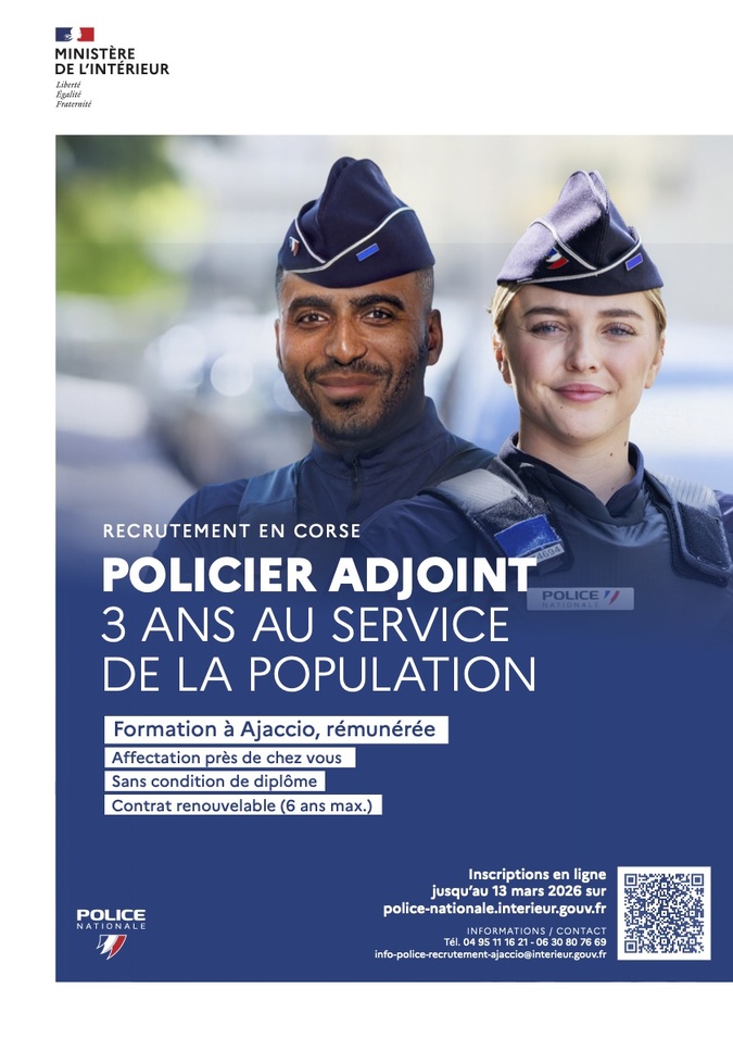 Pour recruter localement, une formation de policiers adjoints ouvre à Ajaccio Pour recruter localement, une formation de policiers adjoints ouvre à Ajaccio