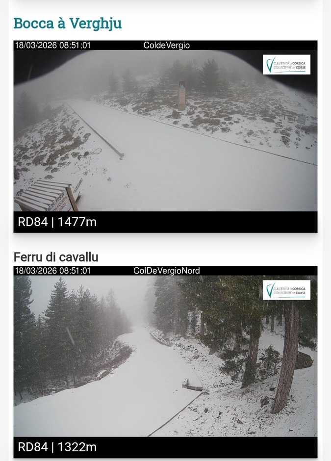 Mauvais temps : Retour de l’hiver pour quelques heures en Corse ! Mauvais temps : Retour de l’hiver pour quelques heures en Corse !