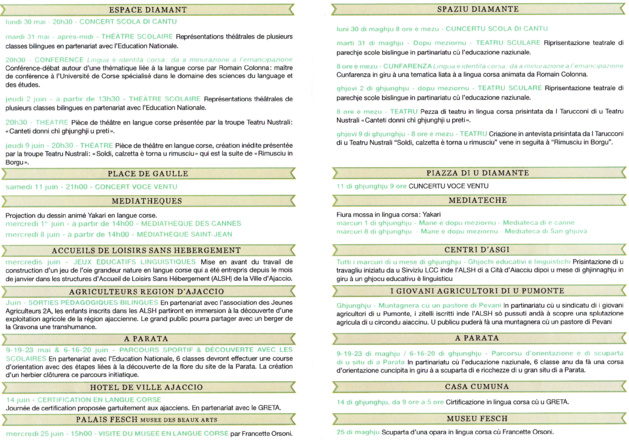 Aiacciu : A festa di a lingua Corsa