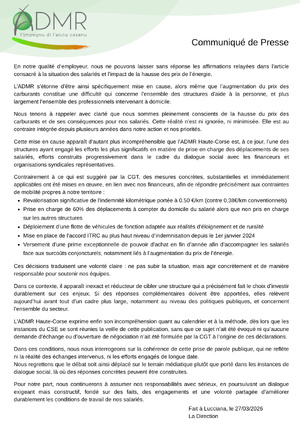 L’ADMR Haute-Corse répond aux critiques sur la prise en charge des déplacements
