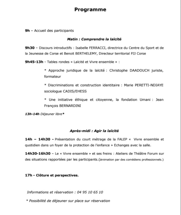 Rendez-Vous de la Laïcité : "Vivre ensemble leurre ou réalité ?" au CSJC de Corse