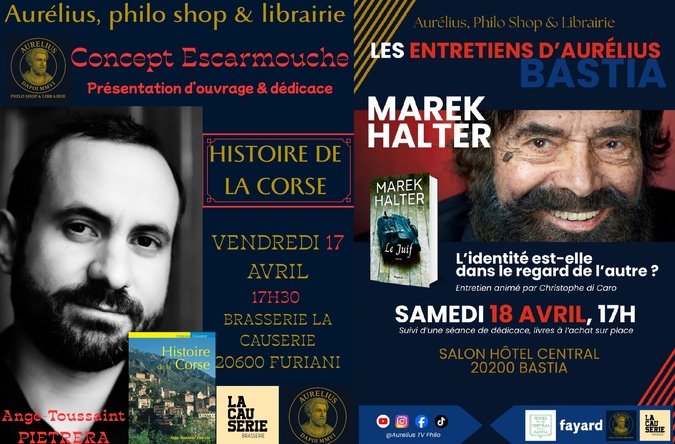 Ange-Toussaint Pietrera (vendredi 17) et Marek Halter (samedi 18) aux « Rencontres d’Aurelius ». Ange-Toussaint Pietrera (vendredi 17) et Marek Halter (samedi 18) aux « Rencontres d’Aurelius ».