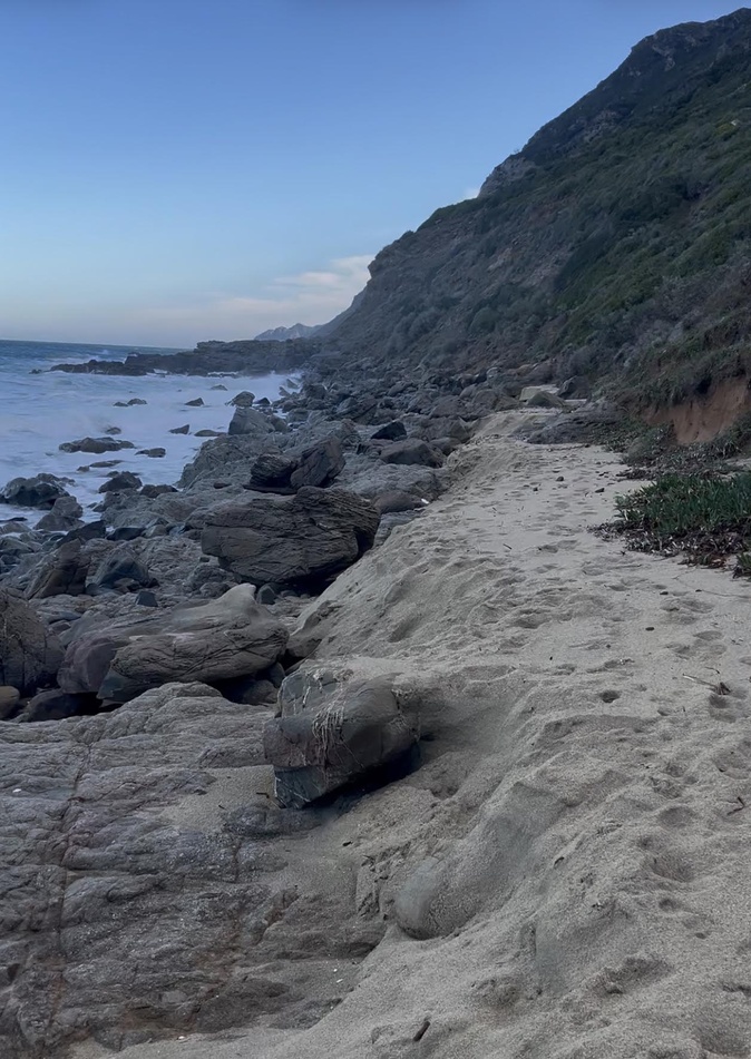 lage de lozari largement amputée par les coups de butoir des vagues méditerranéennes d hiver (Pierre Leoni)