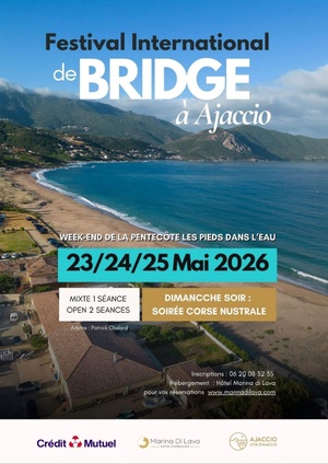 Impérial Club de Bridge d’Ajaccio : premier festival international au Golfe de Lava pour la Pentecôte Impérial Club de Bridge d’Ajaccio : premier festival international au Golfe de Lava pour la Pentecôte
