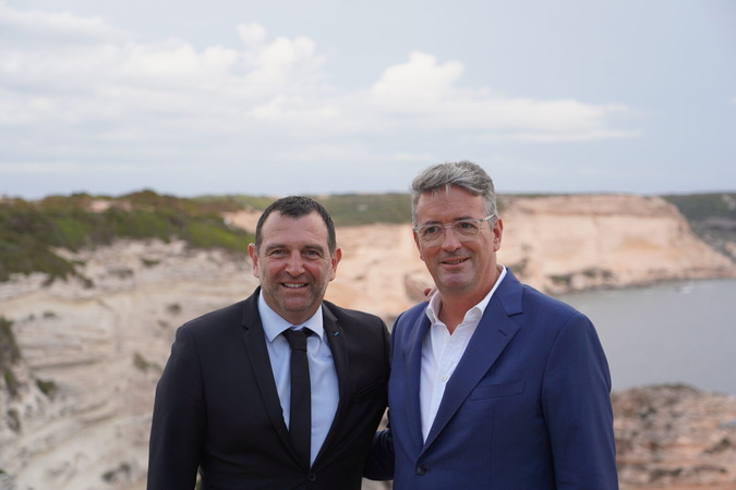 Jean-Charles Orsucci, en septembre dernier lors du congrès de l'ANEL à Bonifacio, lors duquel il a succédé à Yannick Moreau à la présidence. (Photo mairie de Bonifacio)