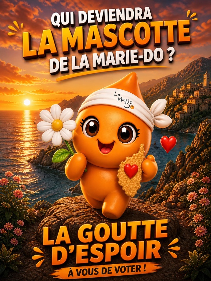 Pour voter pour la Goutte de l'Espoir, mascotte imaginée par le collège Fesch, envoyez MASCOTTE2 au 92030 (2 € + prix d'un SMS)