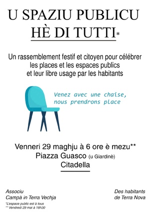 "U spaziu publicu hè di tutti, venez avec votre chaise prendre place" : des Bastiais se mobilisent pour leurs espaces publics
