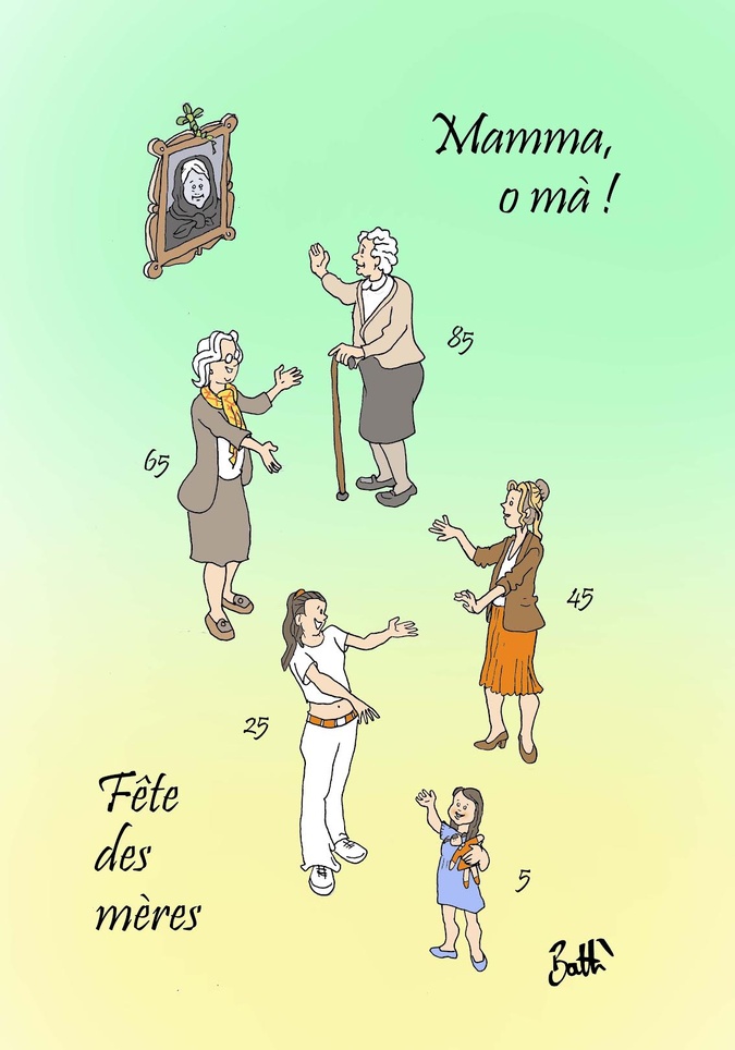 Le dessin de Battì : « Mamma, o mà ! »