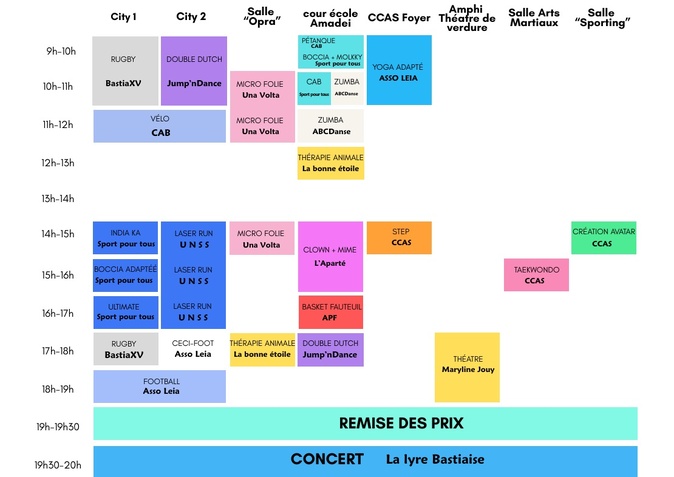 Le programme de la journée du samedi 6 juin