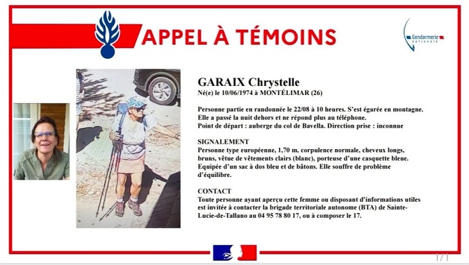 Bavella : une randonneuse portée disparue, la gendarmerie lance un appel à témoins