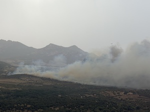 Haute-Corse : un incendie attisé par le vent menace des habitations à Calenzana Haute-Corse : un incendie attisé par le vent menace des habitations à Calenzana