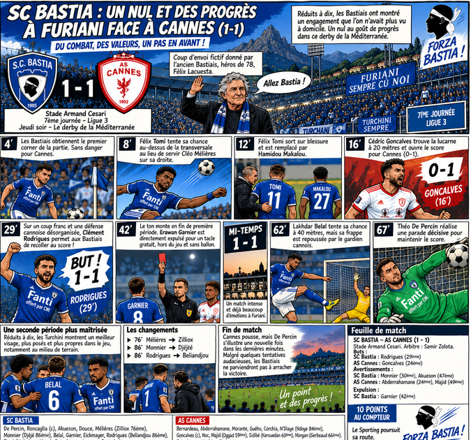 SC Bastia-AS Cannes : le match résumé façon BD