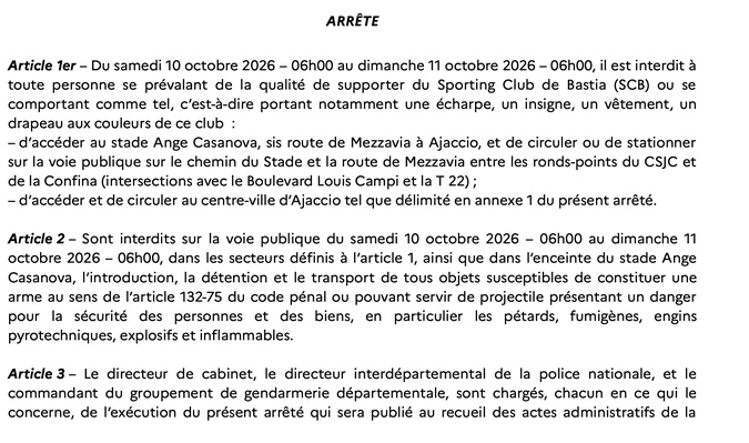 Coupe de France GFCA-SCB : les supporters bastiais pourront bien venir à Mezzavia, mais sans écharpes, ni drapeaux !