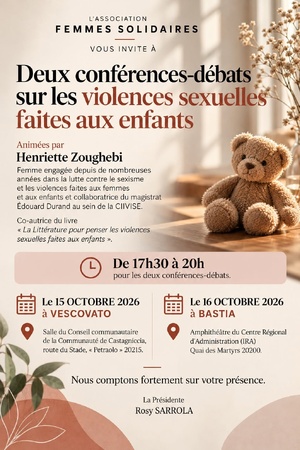 Vescovato et Bastia - Conférence sur les violences sexuelles 