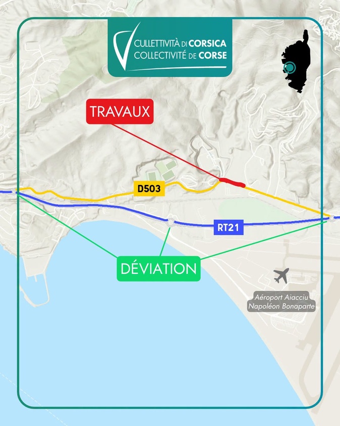 Ajaccio – La route du Vazzio fermée jusqu'à mercredi soir Ajaccio – La route du Vazzio fermée jusqu'à mercredi soir