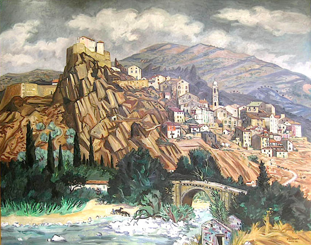 Yves Brayer (1907-1990) Corte, 1982 Huile sur toile Yves Brayer (1907-1990) Corte, 1982 Huile sur toile