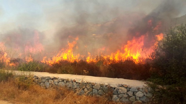 Départ de feu à proximité d'habitations route de Calenzana Départ de feu à proximité d'habitations route de Calenzana