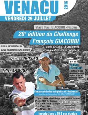 Pétanque : Deux champions du monde pour la 20e édition du challenge François-Giacobbi