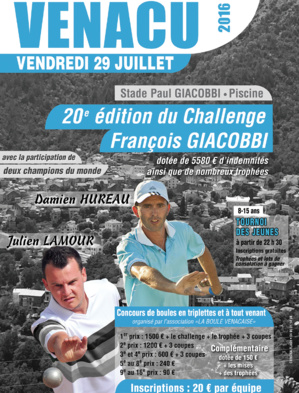 Pétanque : Deux champions du monde pour la 20e édition du challenge François-Giacobbi Pétanque : Deux champions du monde pour la 20e édition du challenge François-Giacobbi
