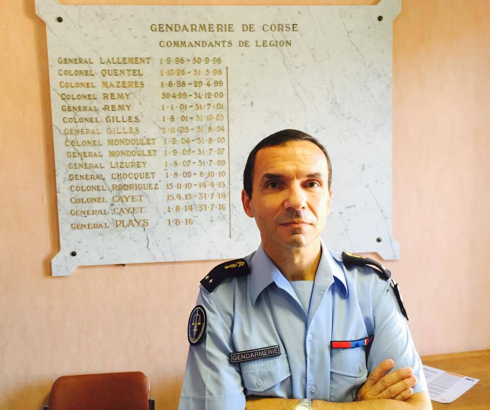 Le Général Jacques Flays, récemment nommé commandant de la légion de gendarmerie de Corse.
