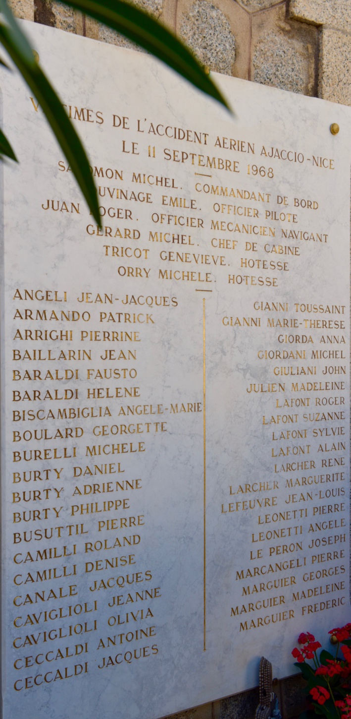 Cérémonie en mémoire des victimes de la catastrophe de la caravelle Ajaccio-Nice 