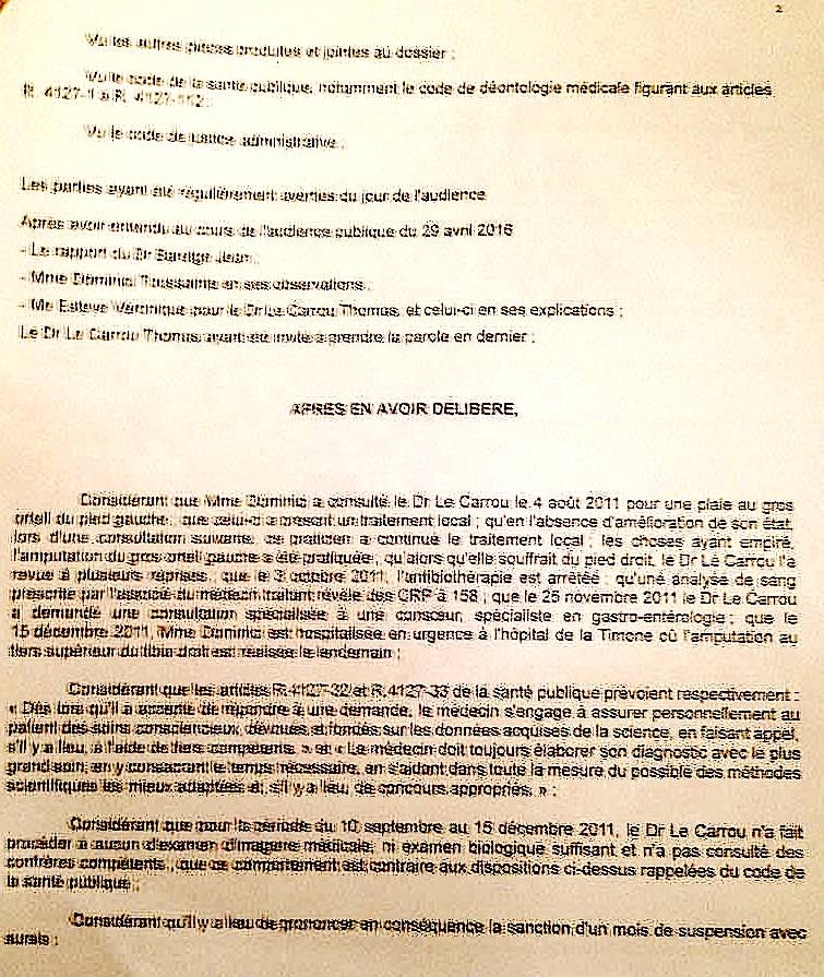 Sa patiente amputée pour gangrène dépassée : Un mois de suspension avec sursis pour un médecin bastiais