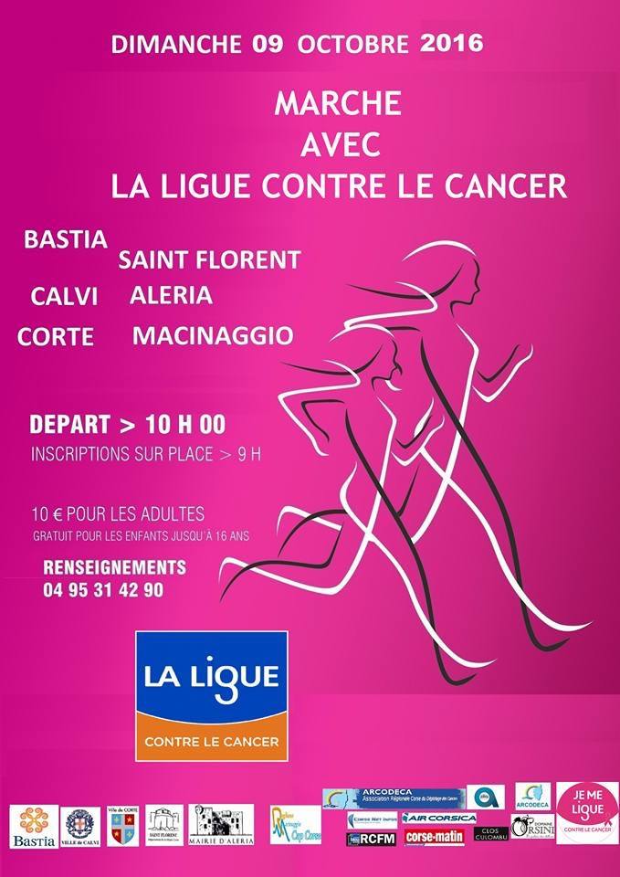Marche contre contre le cancer le 9 octobre à Calvi