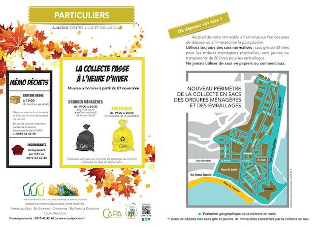 La CAPA et la collecte des déchets : Le cours Napoléon et les rues passent à l’heure d’hiver