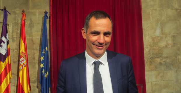 Gilles Simeoni, président du Conseil Exécutif de la Collectivité territoriale de Corse (CTC), en visite officielle à Palma de Majorque, siège du gouvernement des Baléares.