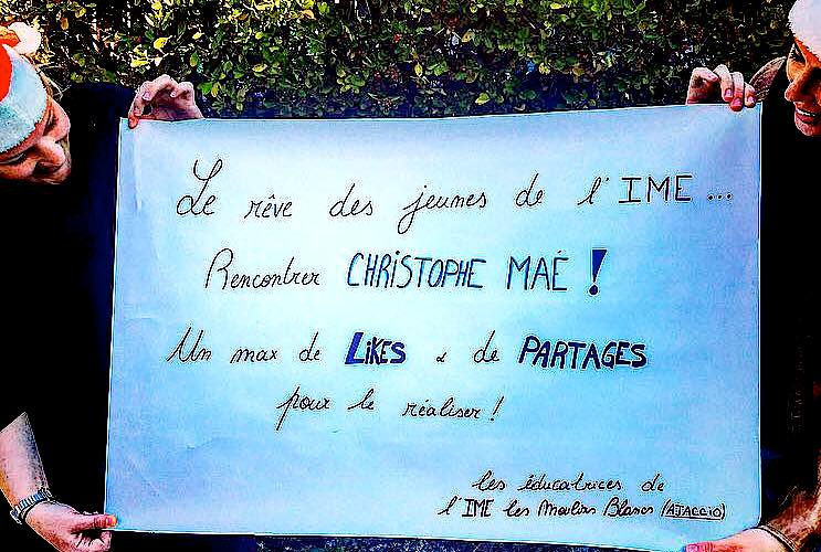 Ajaccio : Les pensionnaires de l'IME "Les Moulins Blancs" veulent rencontrer Christophe Maé