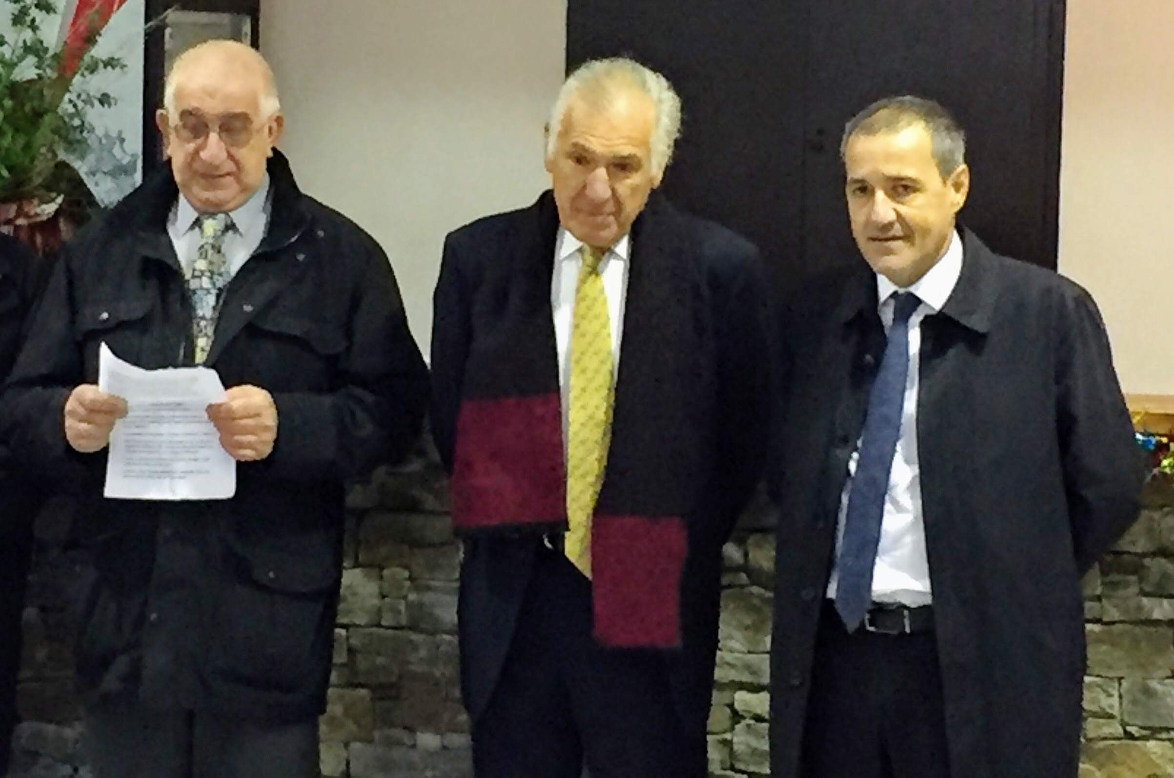 J.-T. Morganti, maire d'Ogliastru, Sixte Ugolini et Jean-Guy Talamoni