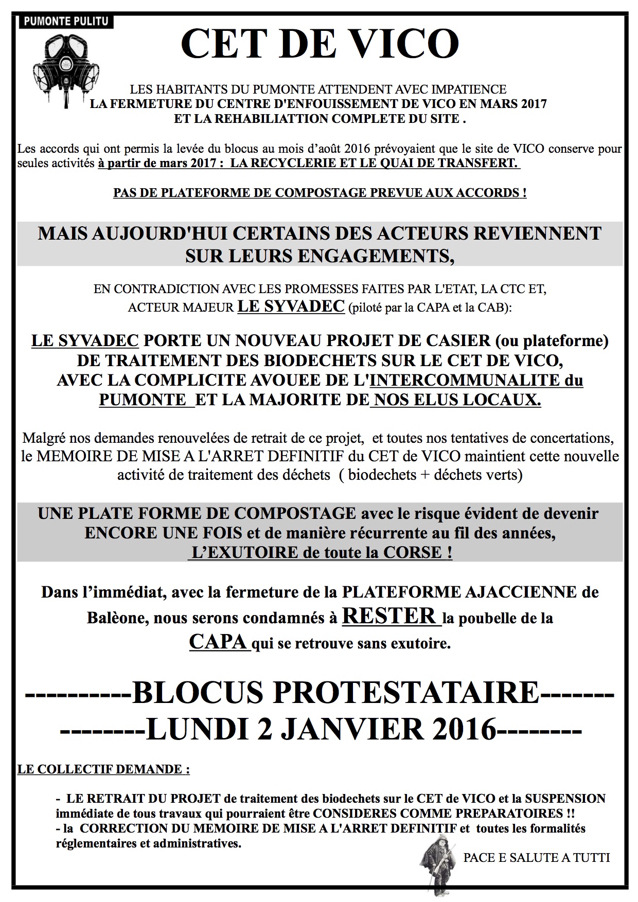 CET de Vicu :  Pà U Pumonte pulitu et l'association Ambiente di u Pumonte rejettent le projet de plateforme