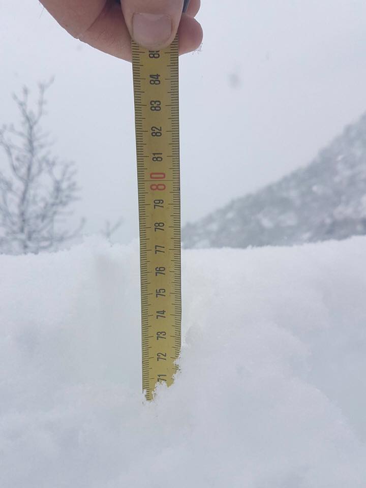 A Ventiseri et notamment à Vignarella près de 70 cms de neige sont tombés.
