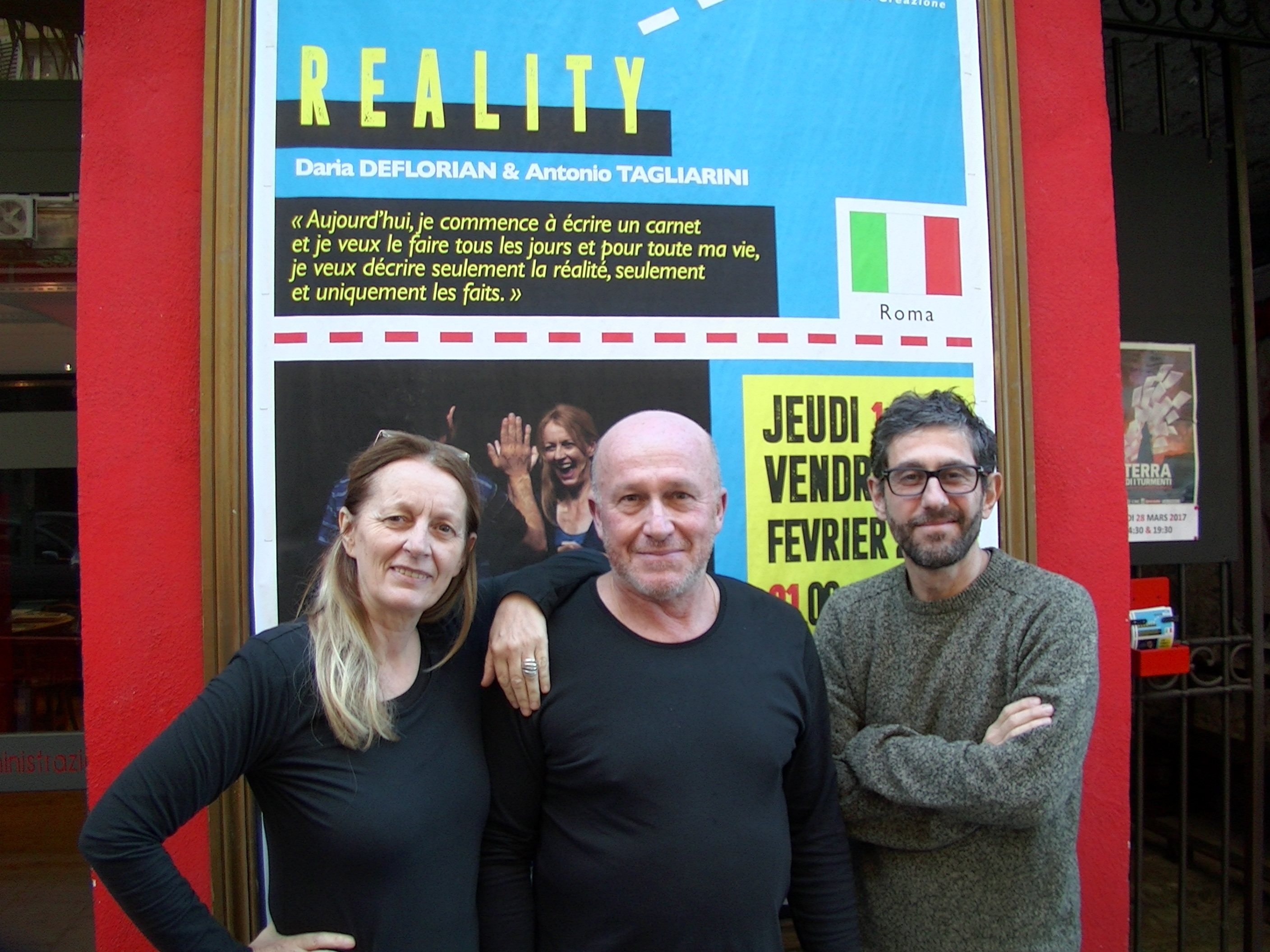 Daria Deflorian, François Bergoin (théâtre Alibi) et Antonio Tagliarini