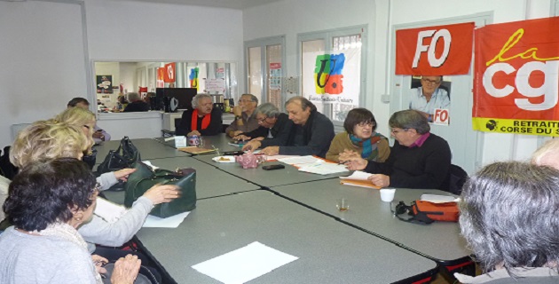 L'intersyndicale des retraités lors d'une récente réunion