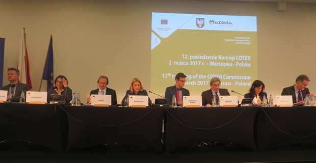 Natasha Meli Daudey, à la reunion du Comité des régions à Varsovie, lors de l'allocution de Nanette Maupertuis, représentante de la Corse.