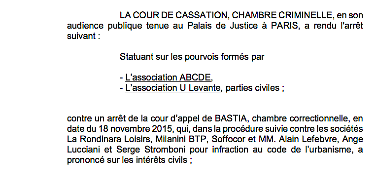 Village vacances de Rundinara : L’action en démolition relancée