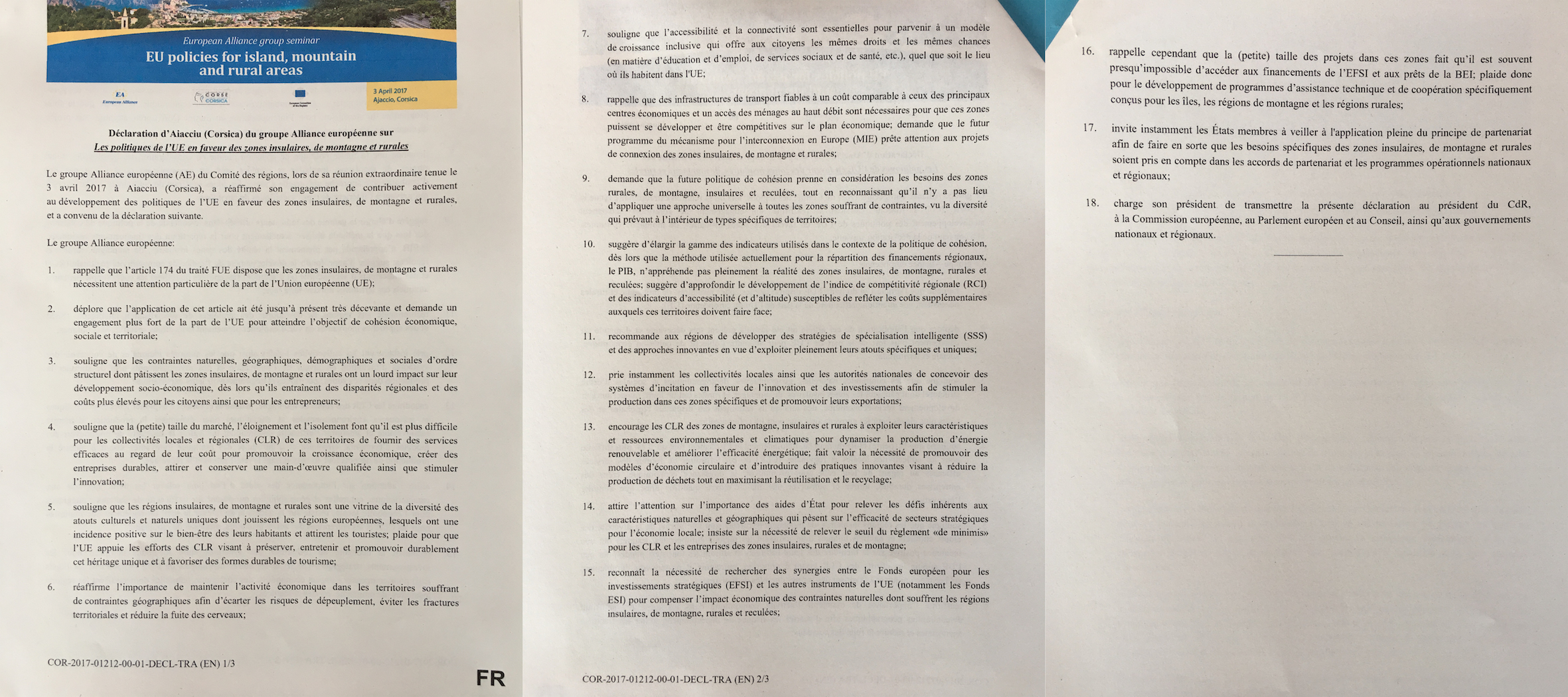 Déclaration d'Aiacciu