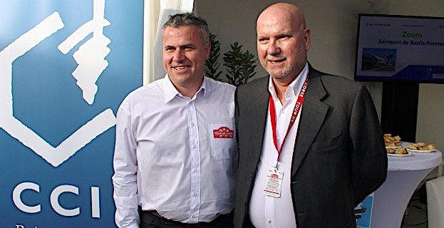 David Serieyes, directeur du Tour de Corse, et Jean Dominici, président de la CCI de Haute-Corse