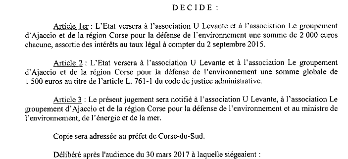 Coti Chjavari : Le tribunal administratif de Bastia condamne l'Etat 