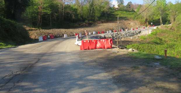 Travaux sur les routes de Castagniccia endommagées par les intempéries.