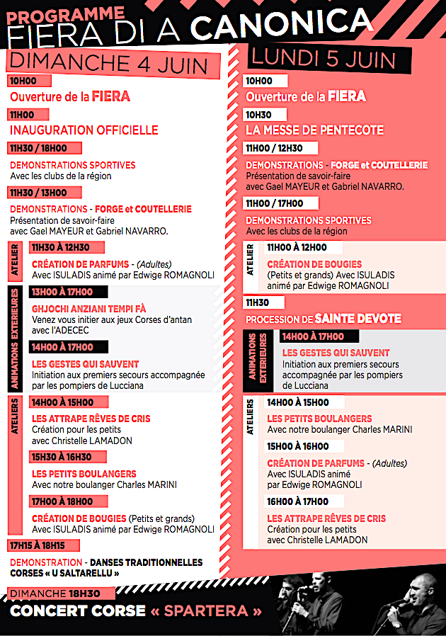 Dumenica è luni, 119ema Fiera di a Canonica in Lucciana