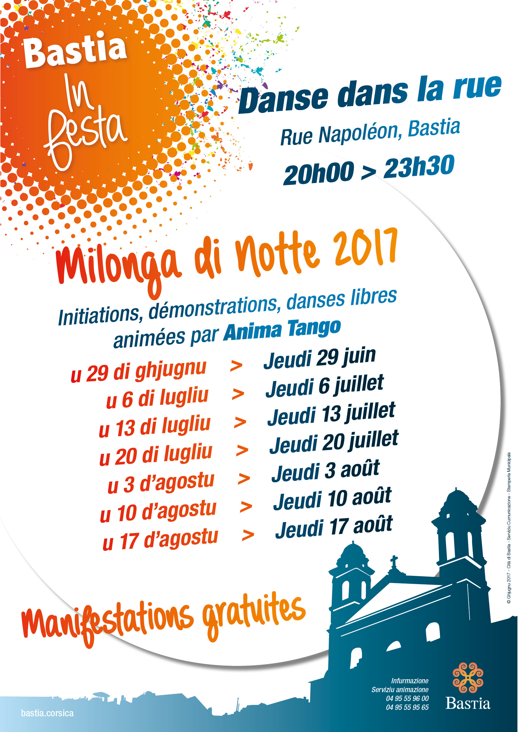 Programme des soirées Milonga di Notte 2017