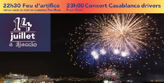 Le 14 juillet à Ajaccio - Programme - circulation et stationnement