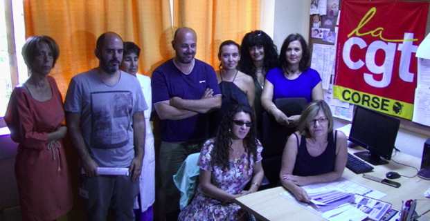 Les syndicalistes CGT.