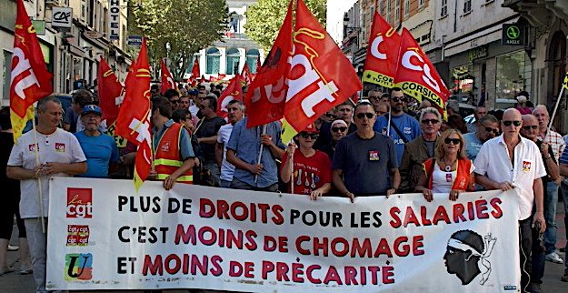 Bastia : Manifestation de la CGT contre les ordonnances Macron