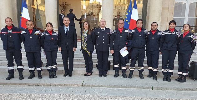 La délégation du Sdis de Corse-du-Sud à l'Elysée