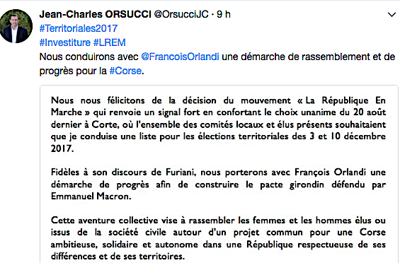 Jean-Charles Orsucci : "La décision de "La République En Marche" renvoie un signal fort"